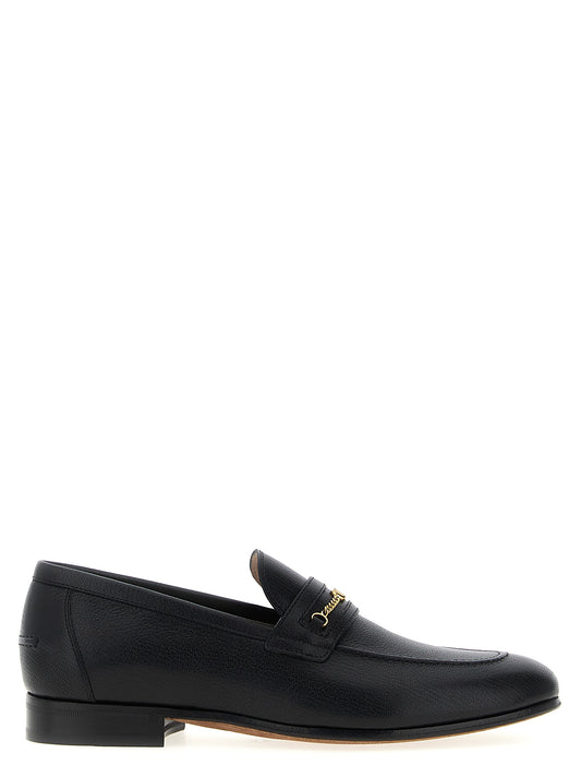 Valentino Garavani Black Goatskin Slip-On Loafers for Men
