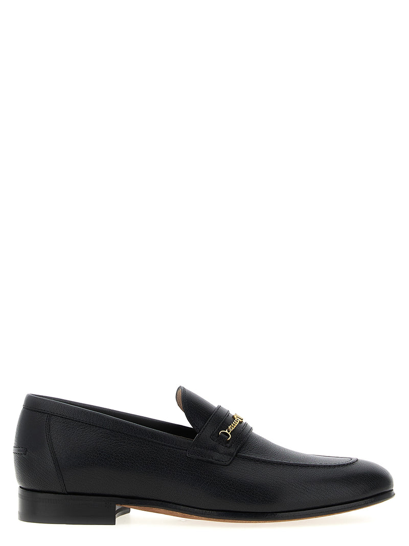 Valentino Garavani Black Goatskin Slip-On Loafers for Men