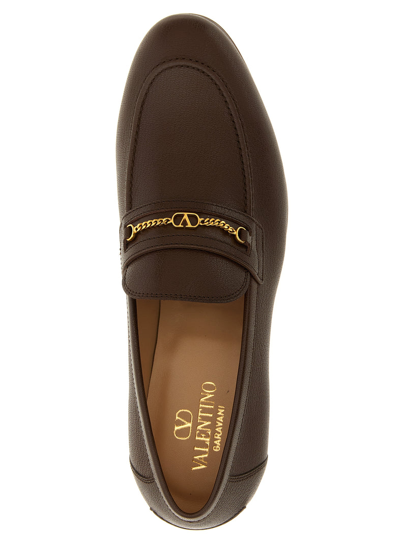 Valentino Garavani Brown Goatskin Slip-On Loafers