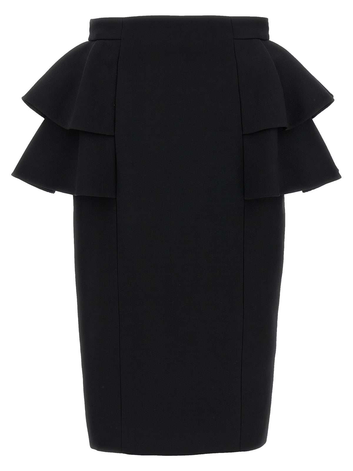 Valentino Garavani Black Virgin Wool Midi Skirt