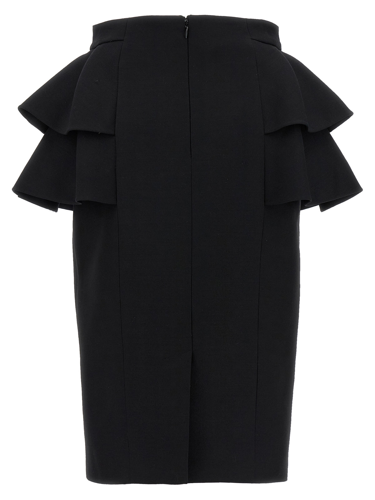 Valentino Garavani Black Virgin Wool Midi Skirt