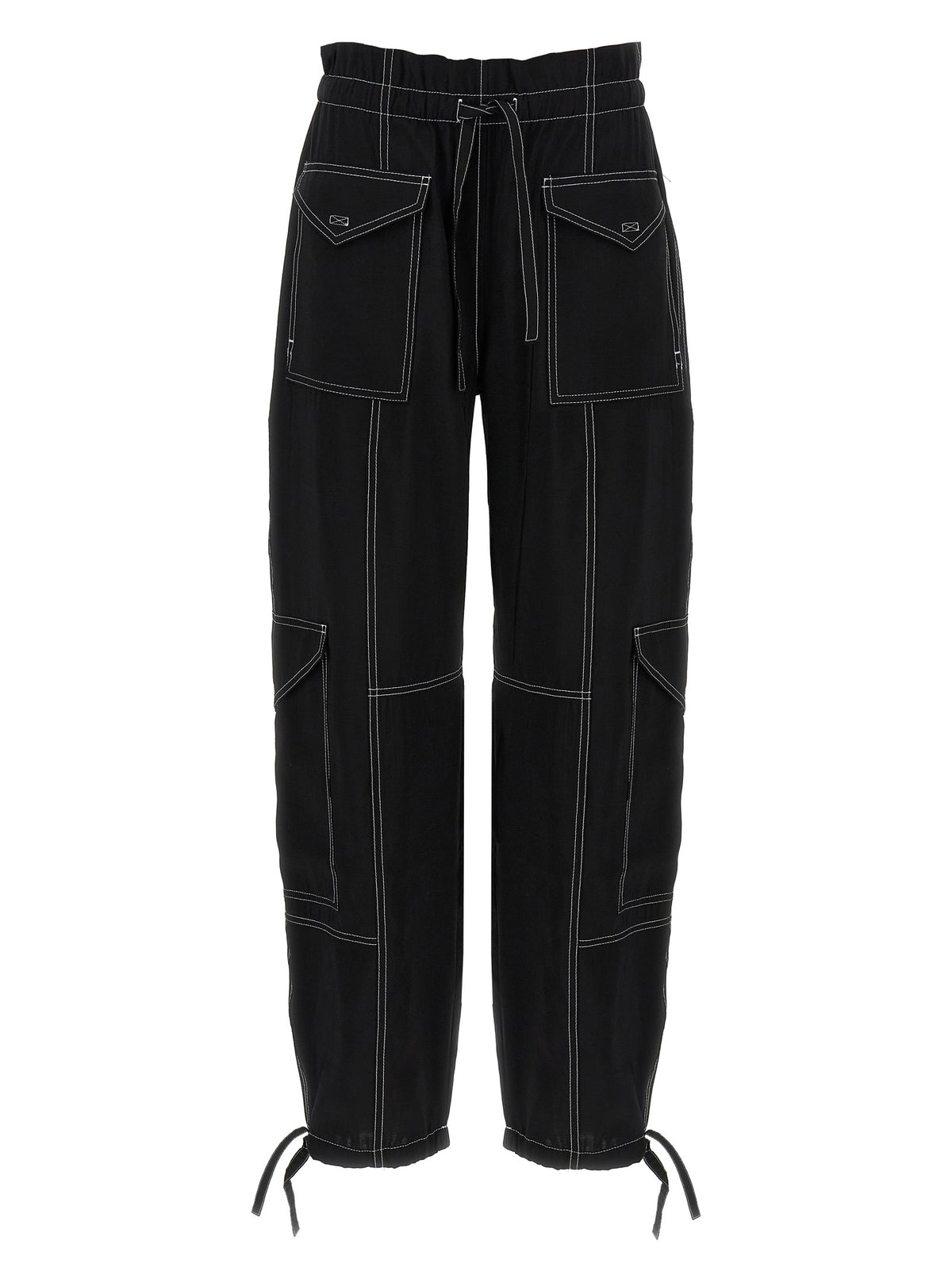 Pantalon décontracté Ganni noir en viscose