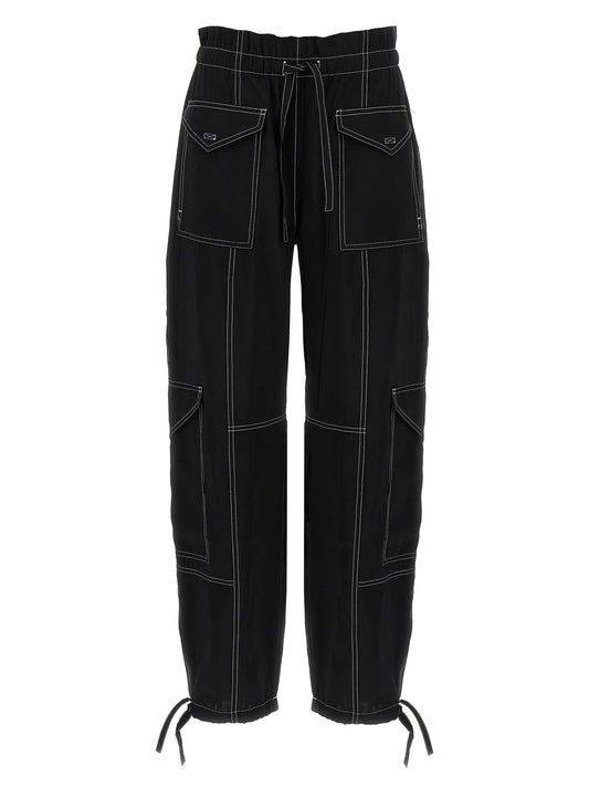 Pantalon décontracté Ganni noir en viscose