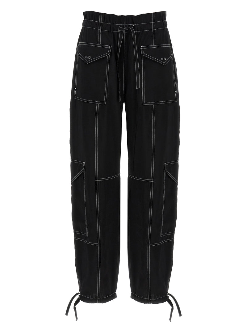 Pantalon décontracté Ganni noir en viscose