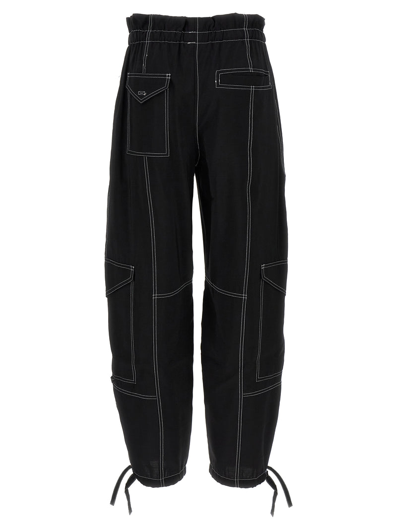 Pantalon décontracté Ganni noir en viscose