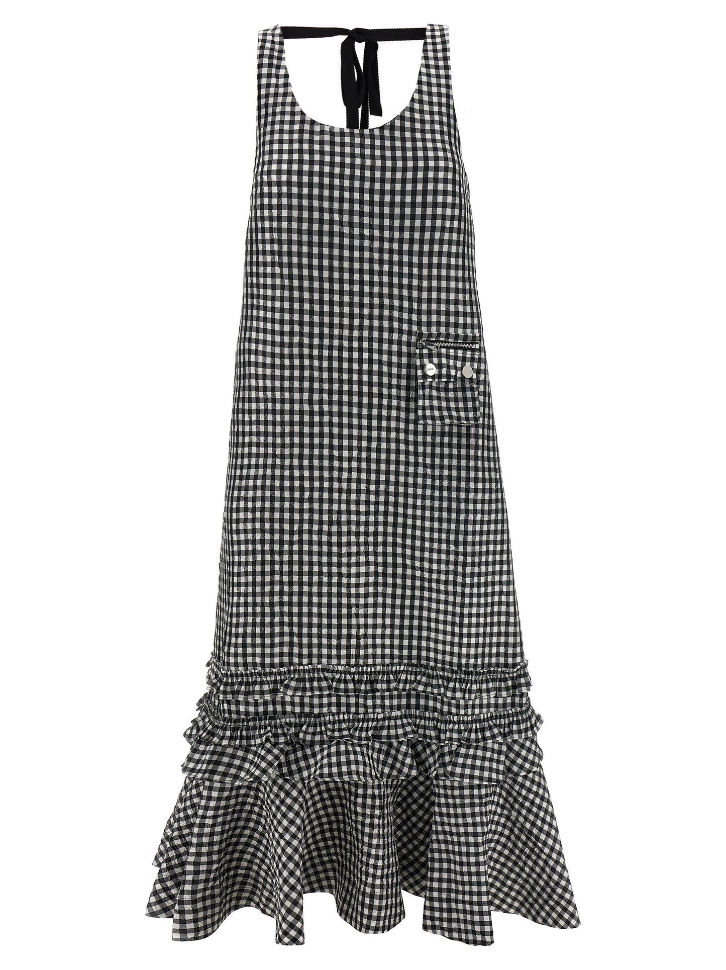 Ganni Black Polyester Midi Dress