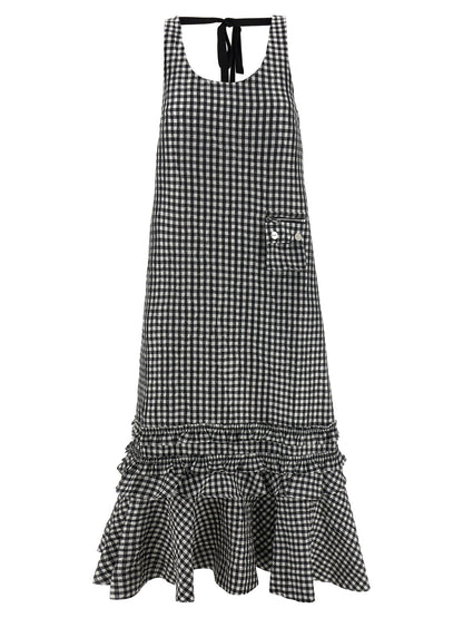 Ganni Black Polyester Midi Dress