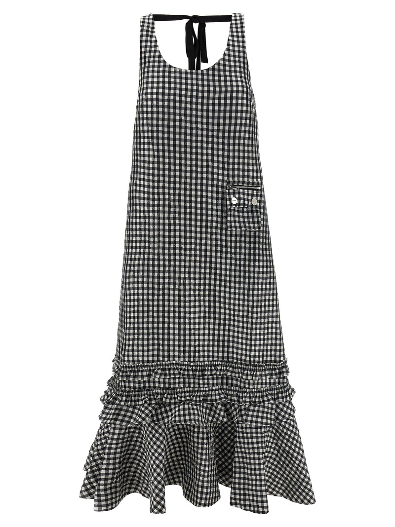 Ganni Black Polyester Midi Dress