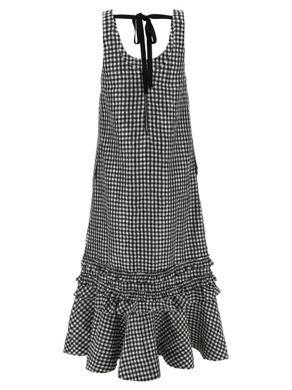 Ganni Black Polyester Midi Dress