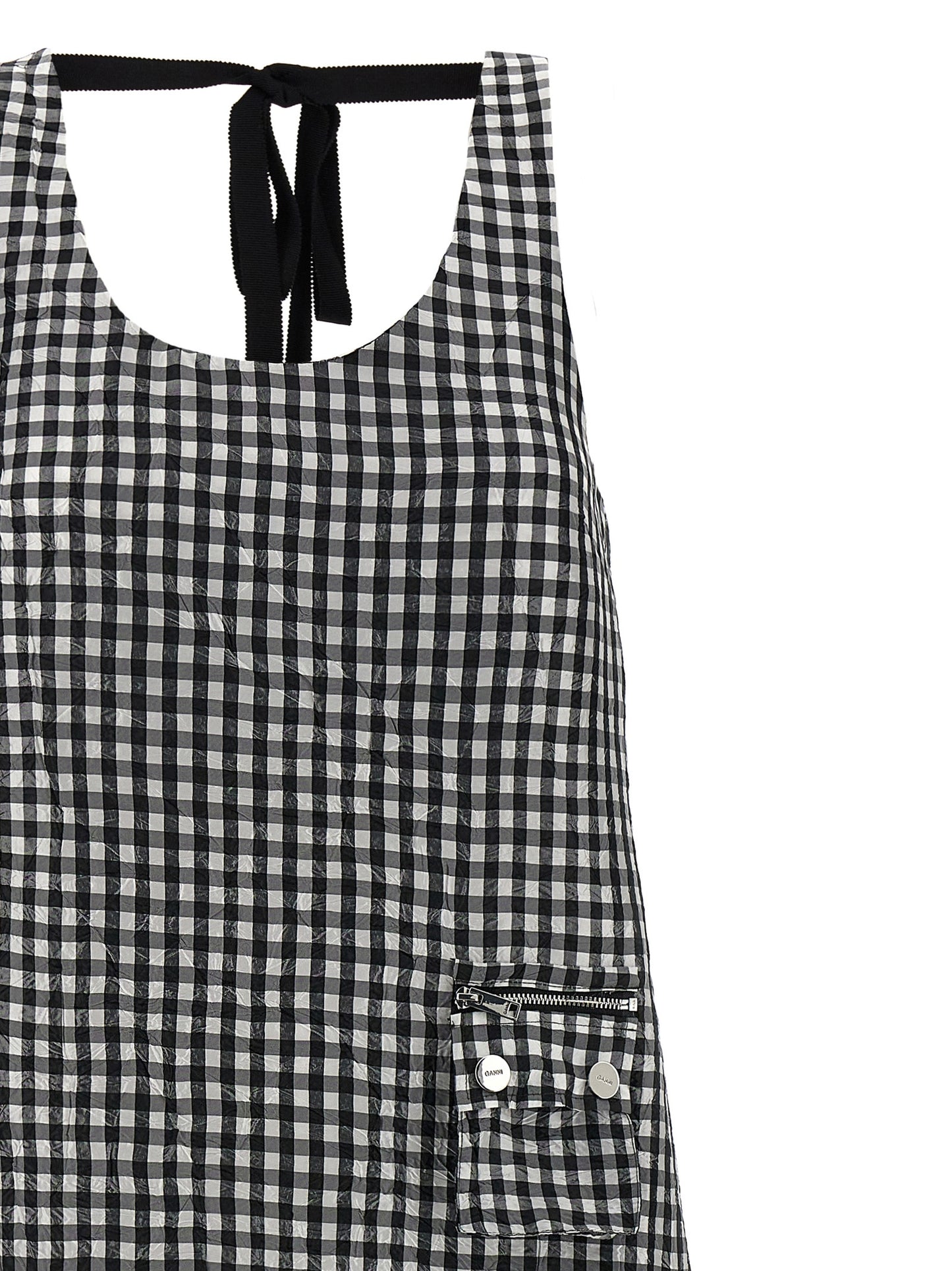 Ganni Black Polyester Midi Dress