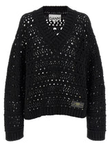 Ganni Black Cotton Cardigan