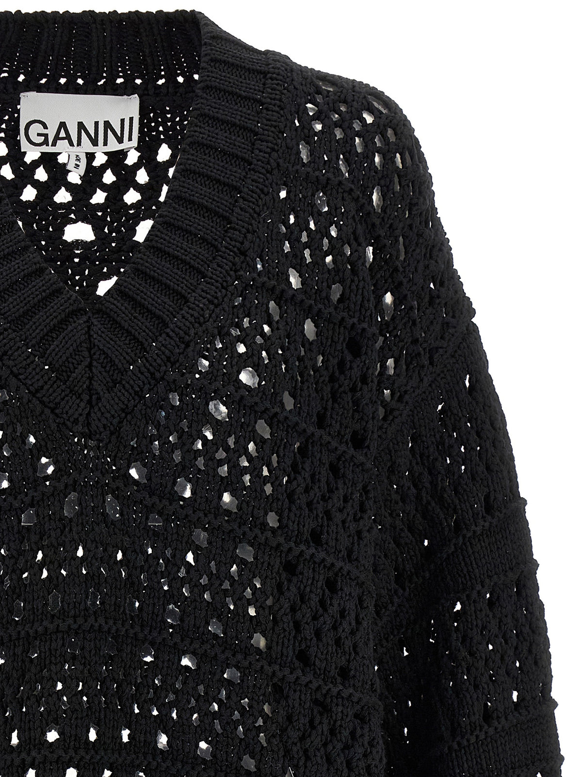 Ganni Black Cotton Cardigan