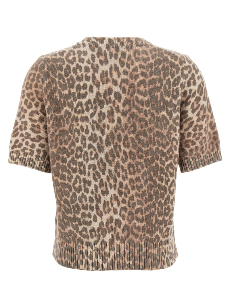 T-shirt en laine marron Ganni