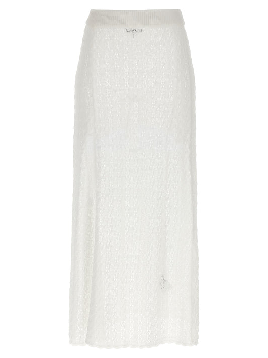 Mini-jupe Ganni en polyamide blanc