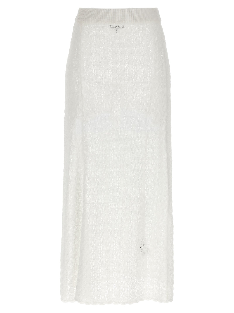 Mini-jupe Ganni en polyamide blanc