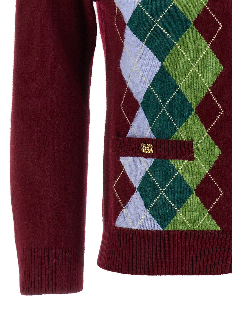 Ganni Bordeaux Merino Wool Cardigan - Luxurious Layering Piece