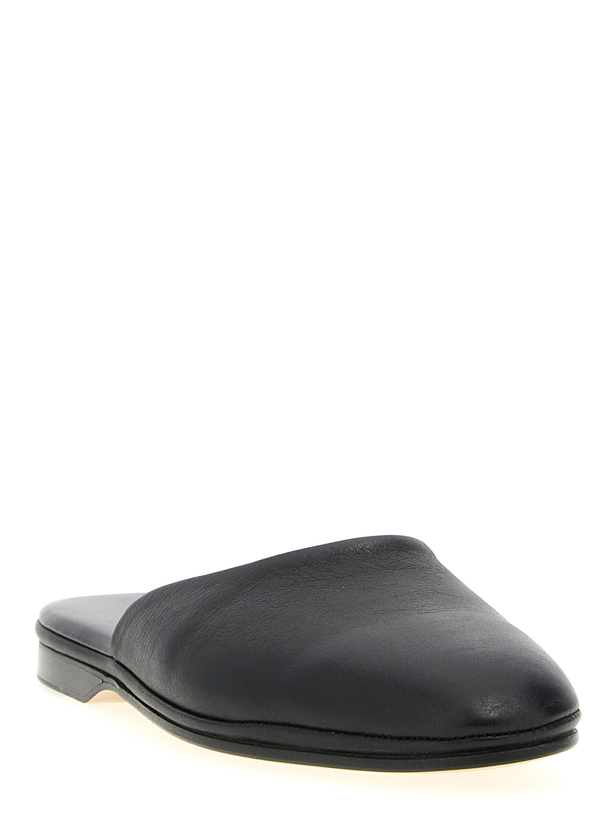 Brioni Black Calfskin Mules