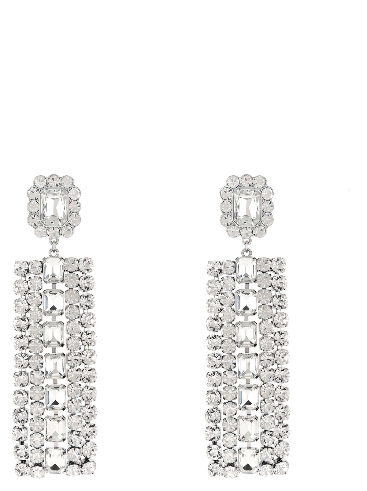 Boucles d'oreilles en coton argentées Self-Portrait