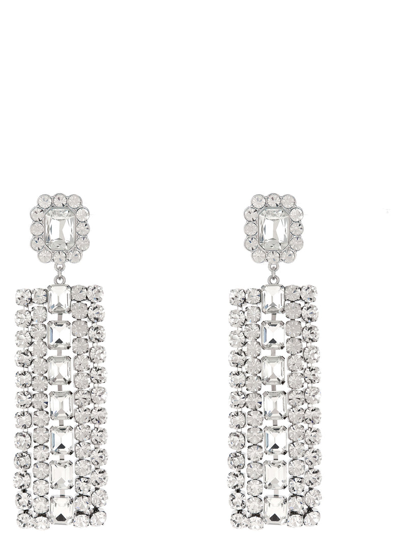 Boucles d'oreilles en coton argentées Self-Portrait