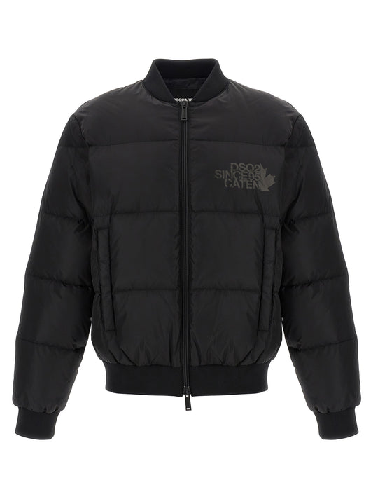 Dsquared² Black Polyamide Bomber Jacket for Men