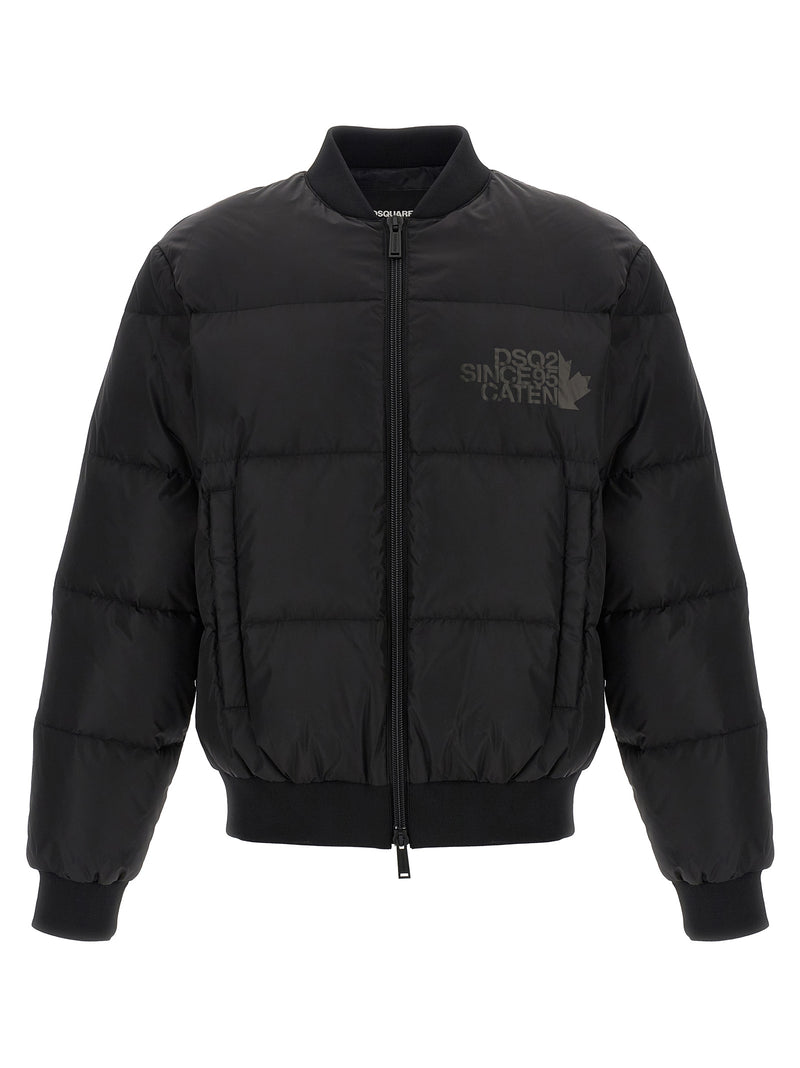 Dsquared² Black Polyamide Bomber Jacket for Men