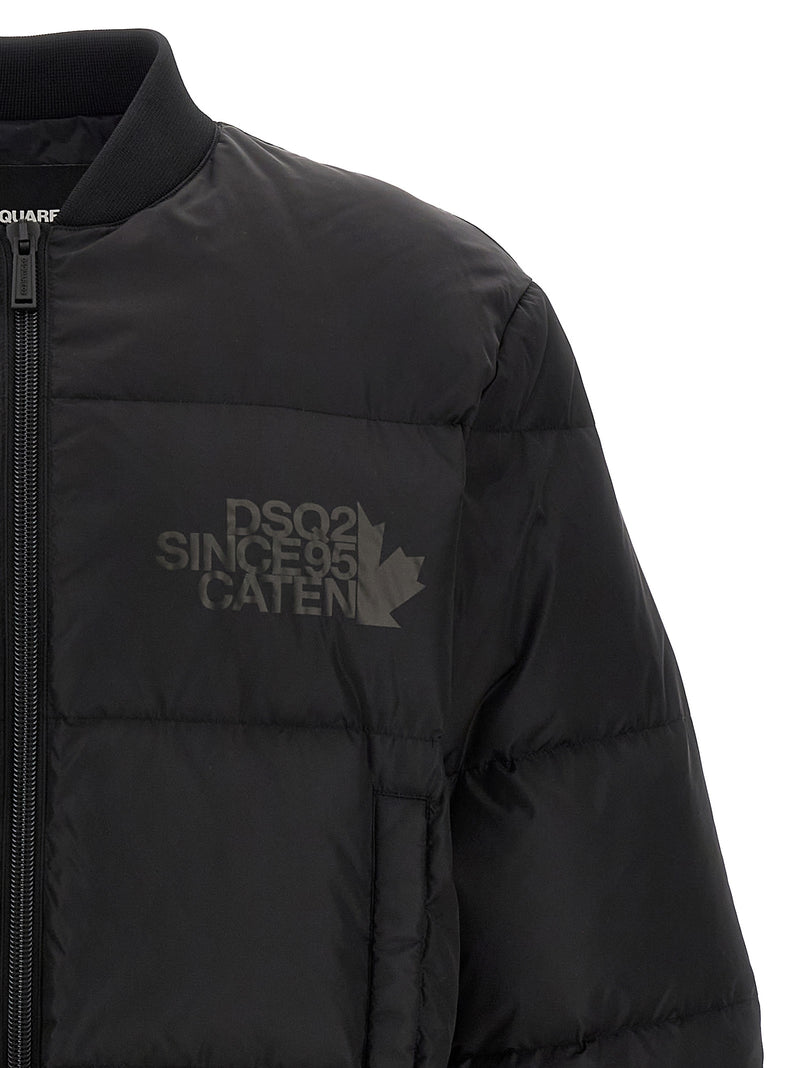 Dsquared² Black Polyamide Bomber Jacket for Men