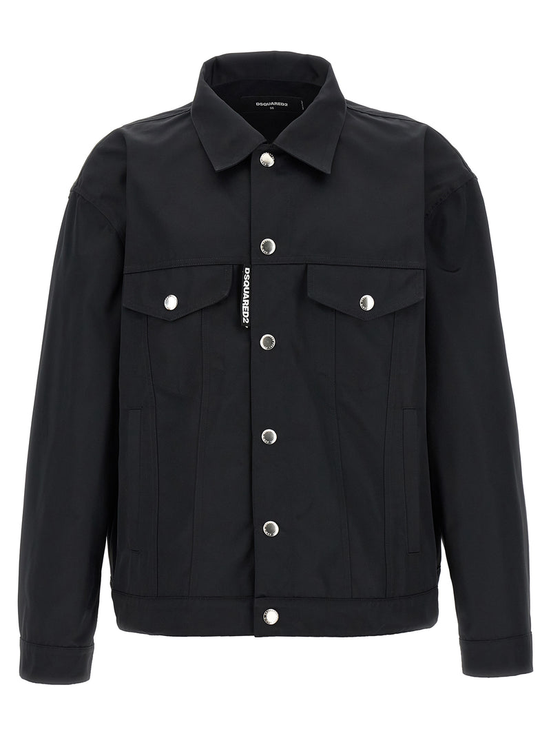 Dsquared² Black Polyester Full-Length Jacket