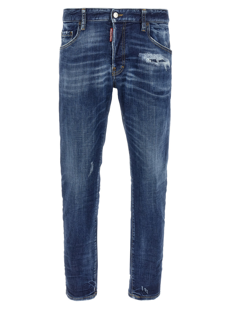 Dsquared² Blue Cotton Skinny Jeans - Skater Style