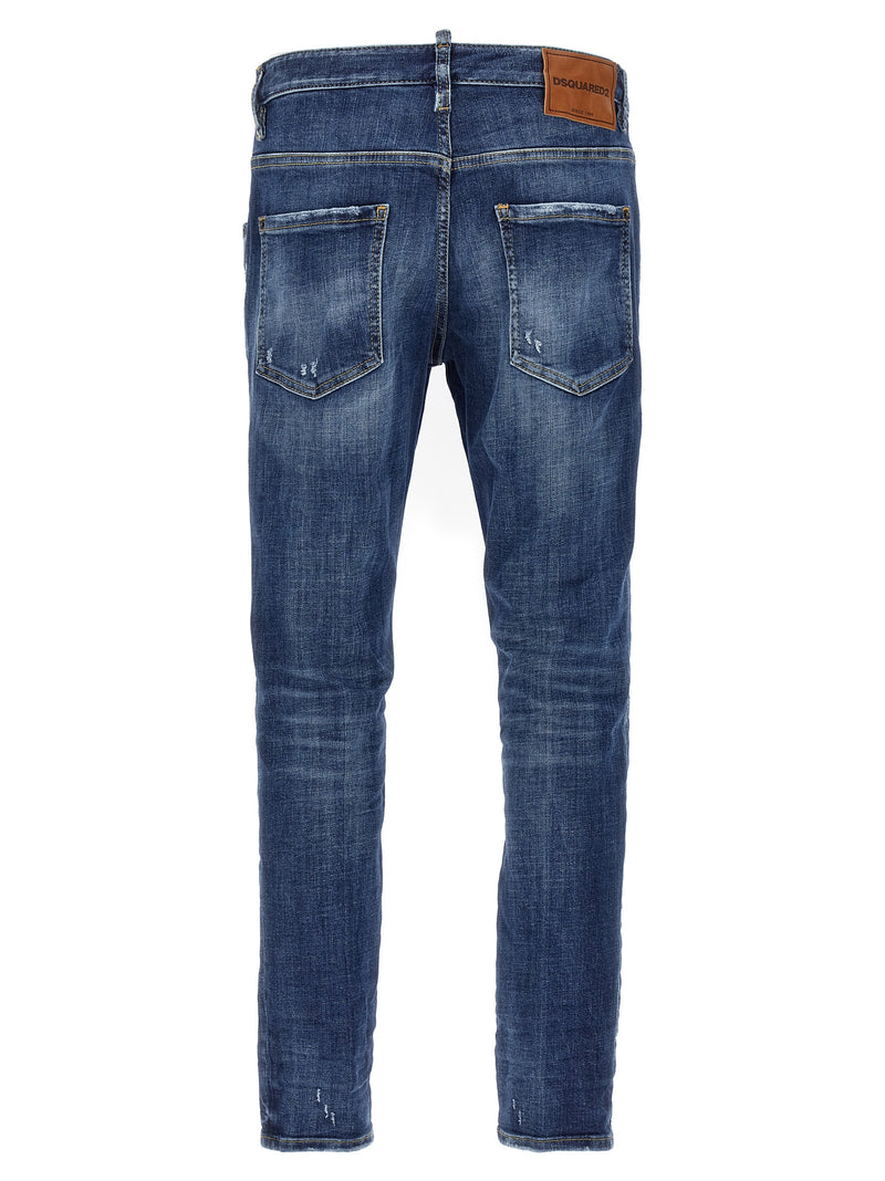 Dsquared² Blue Cotton Skinny Jeans - Skater Style