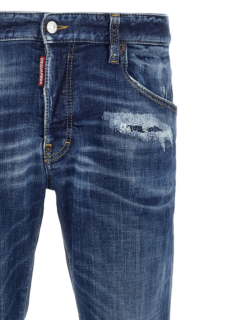 Dsquared² Blue Cotton Skinny Jeans - Skater Style