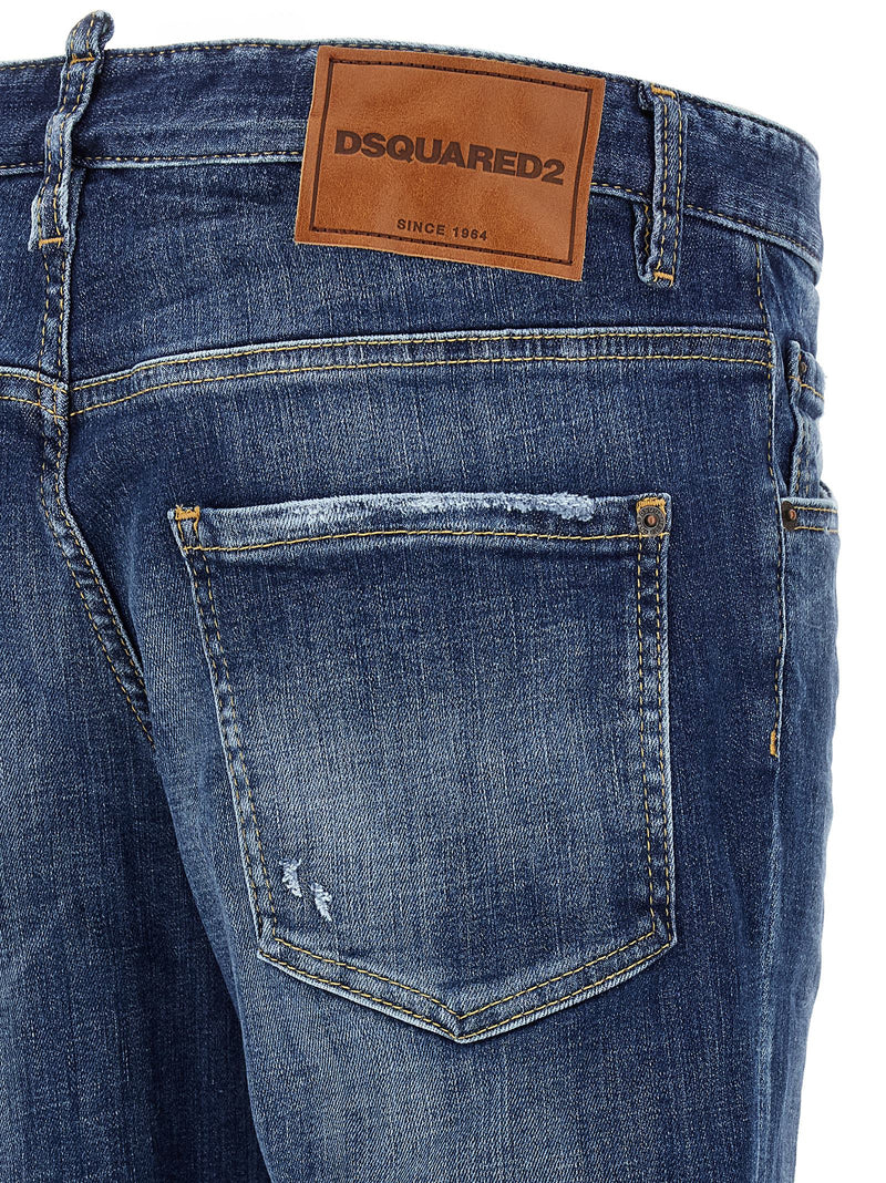 Dsquared² Blue Cotton Skinny Jeans - Skater Style