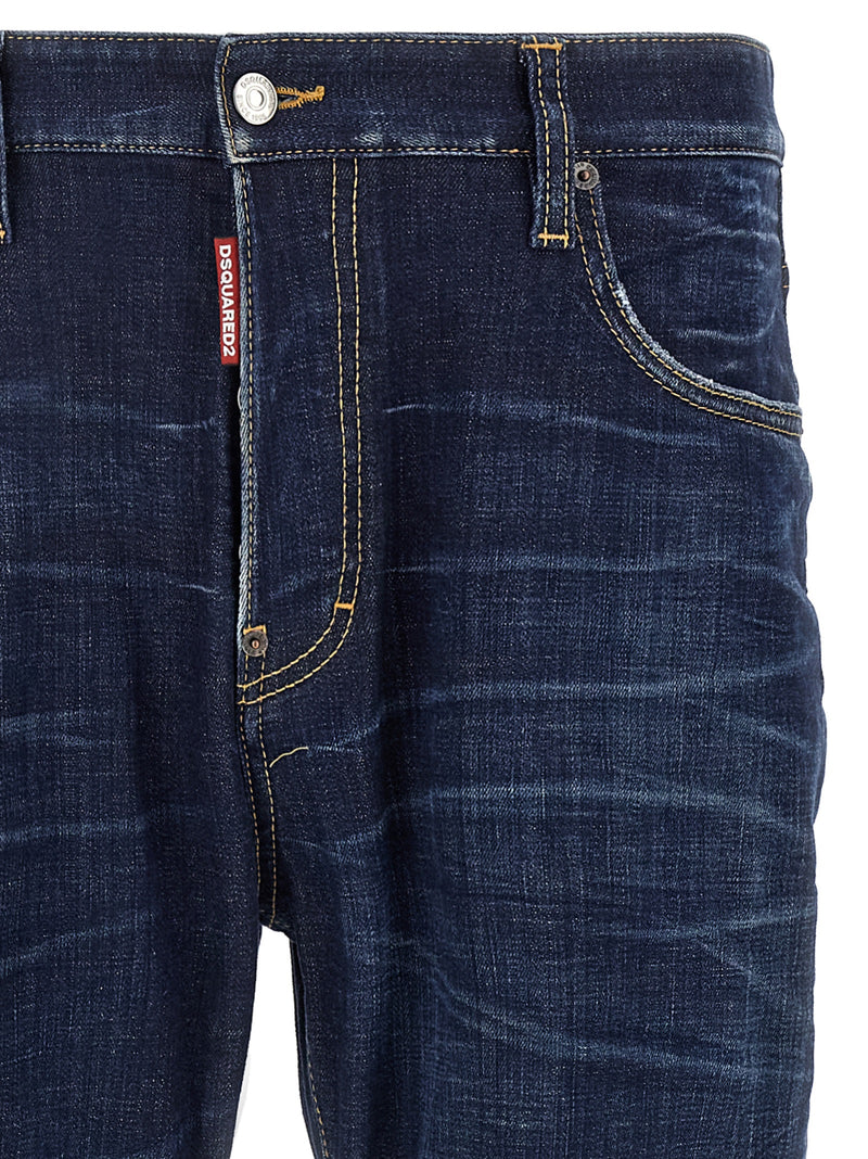 Dsquared² Blue Cotton Straight-Leg Jeans for Men