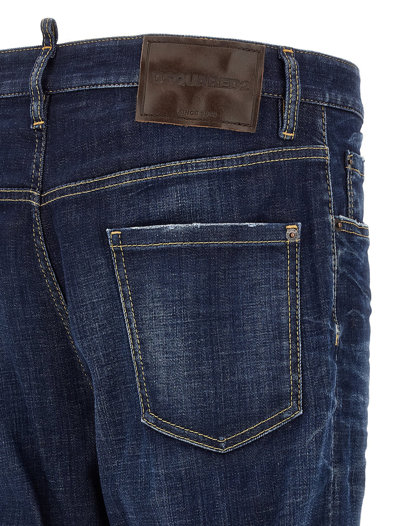 Dsquared² Blue Cotton Straight-Leg Jeans for Men
