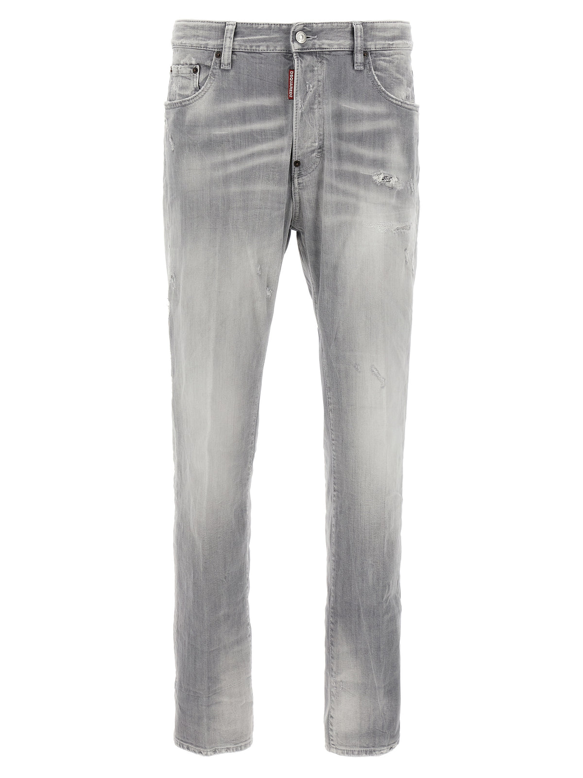 Dsquared² Gray Cotton Straight-Leg Jeans