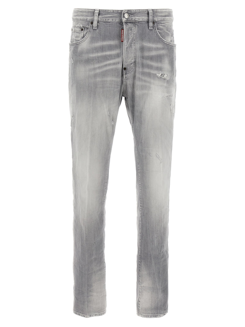 Dsquared² Gray Cotton Straight-Leg Jeans for Men