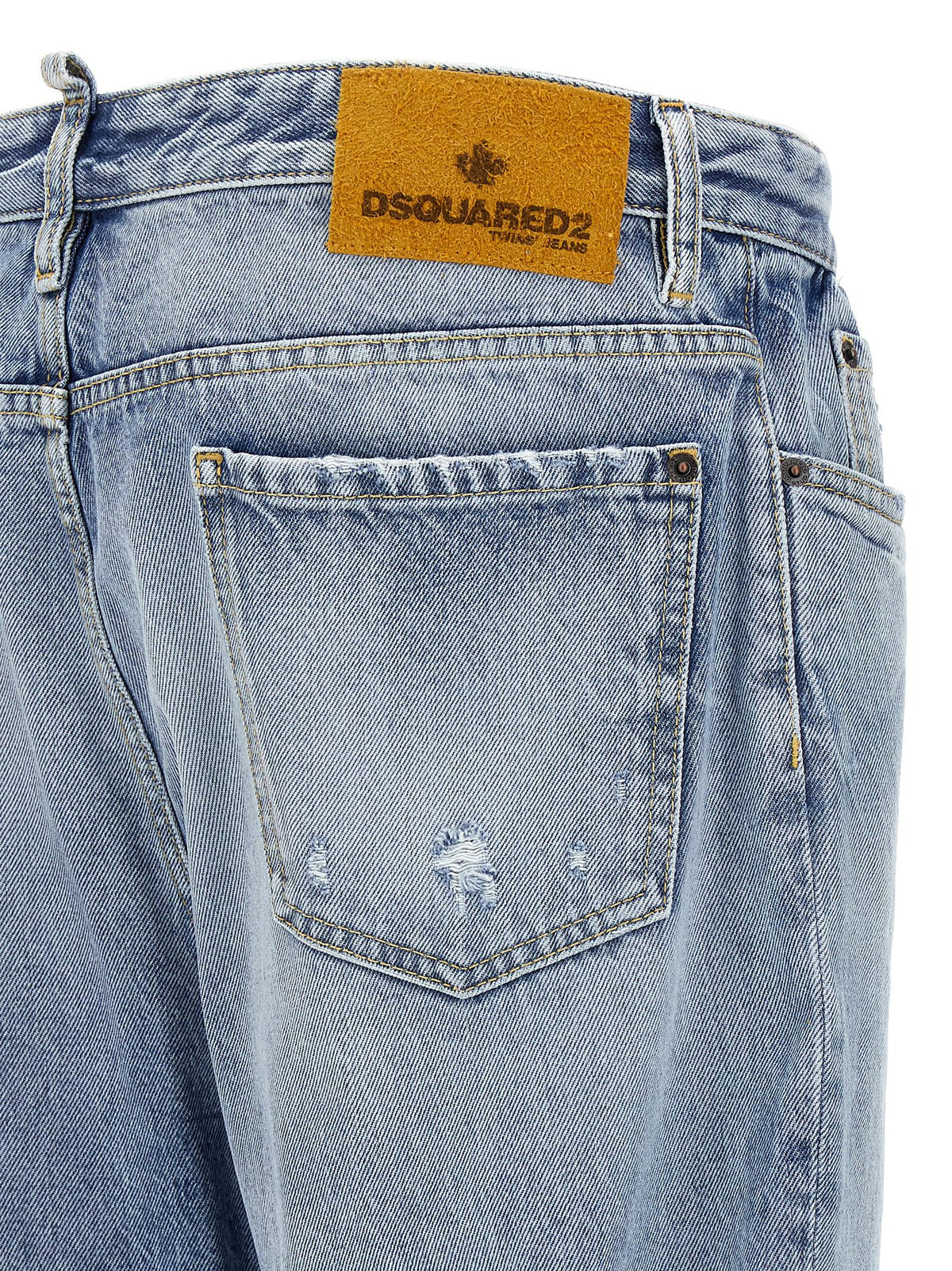 Jean Dsquared² bleu en coton coupe décontractée