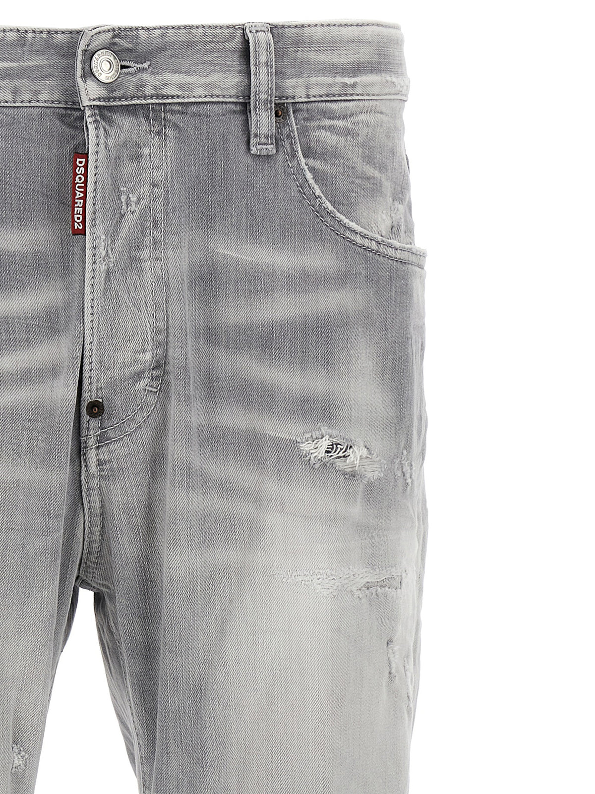Dsquared² Gray Cotton Straight-Leg Jeans