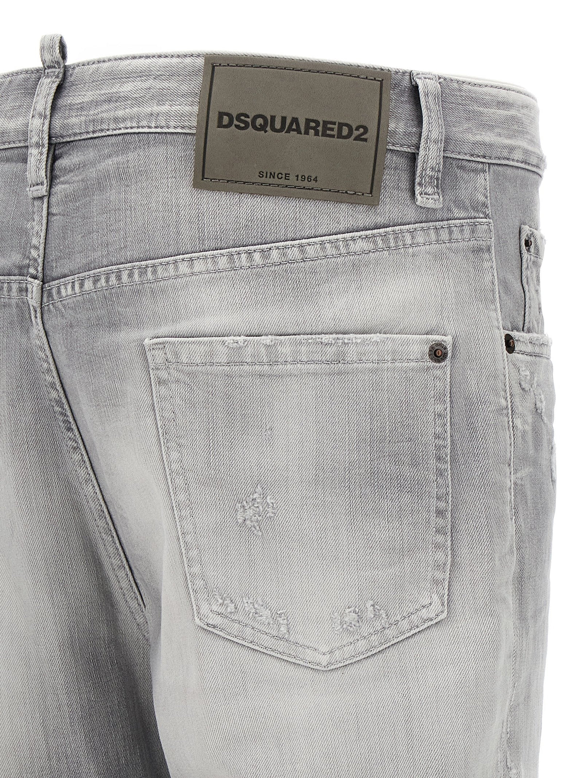 Dsquared² Gray Cotton Straight-Leg Jeans