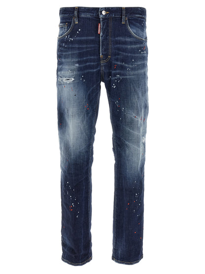 Dsquared² Blue Cotton Relaxed Fit Jeans
