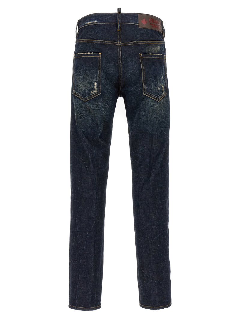 Dsquared² Blue Cotton Slim Fit Jeans
