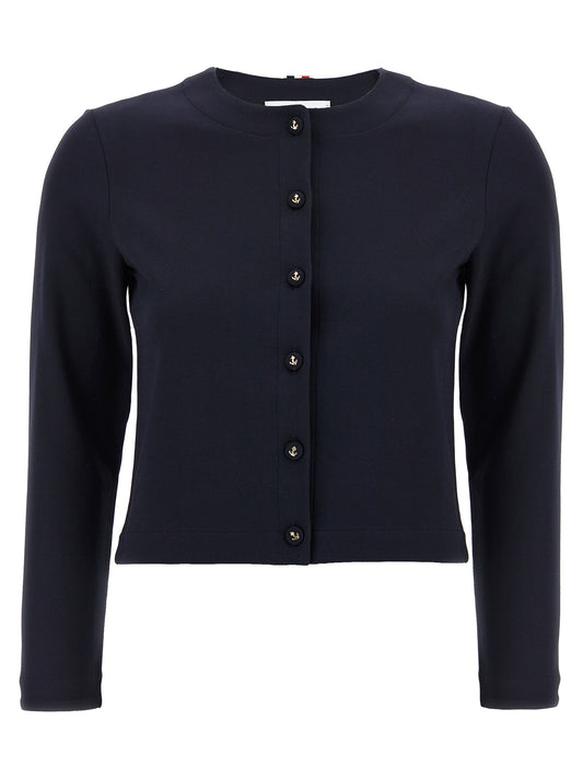 Cardigan en viscose bleu Thom Browne