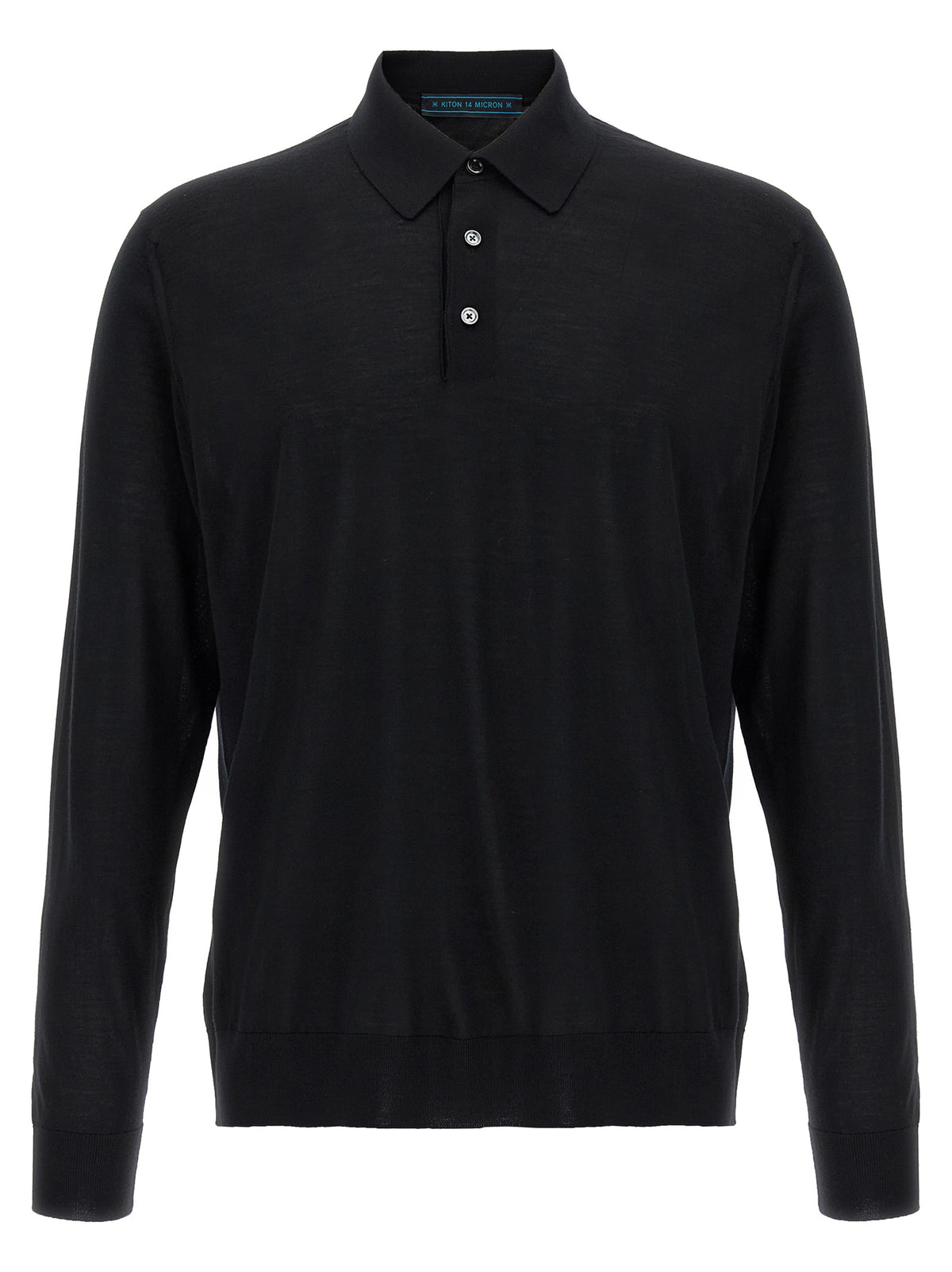 Kiton Black Wool Polo Shirt