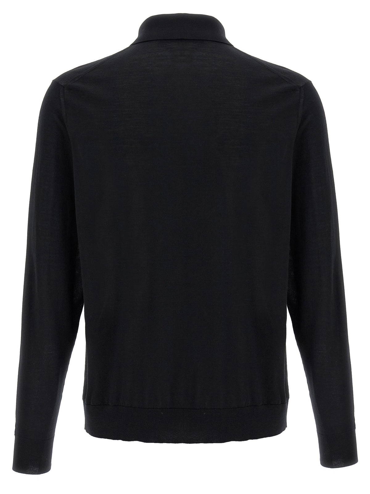 Kiton Black Wool Polo Shirt