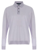 Kiton Blue Wool Polo Shirt