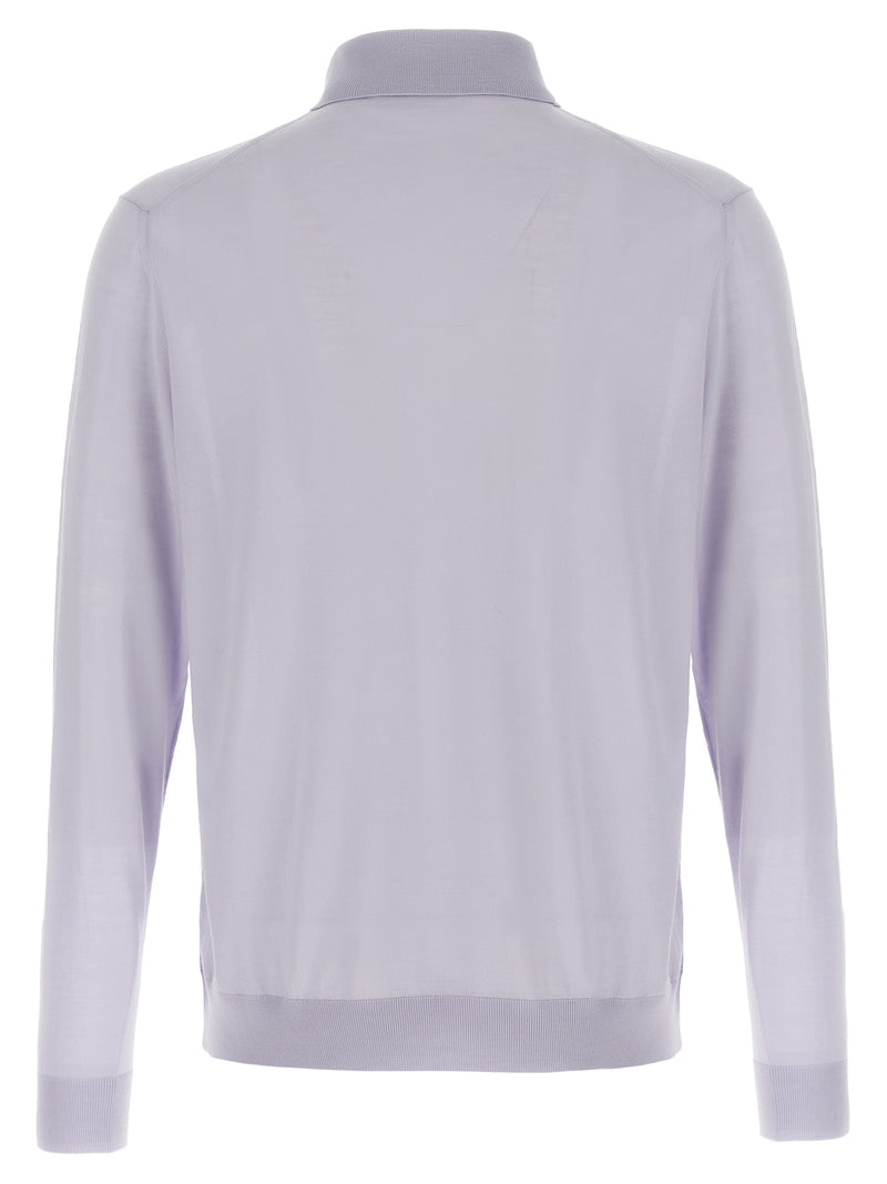 Kiton Blue Wool Polo Shirt