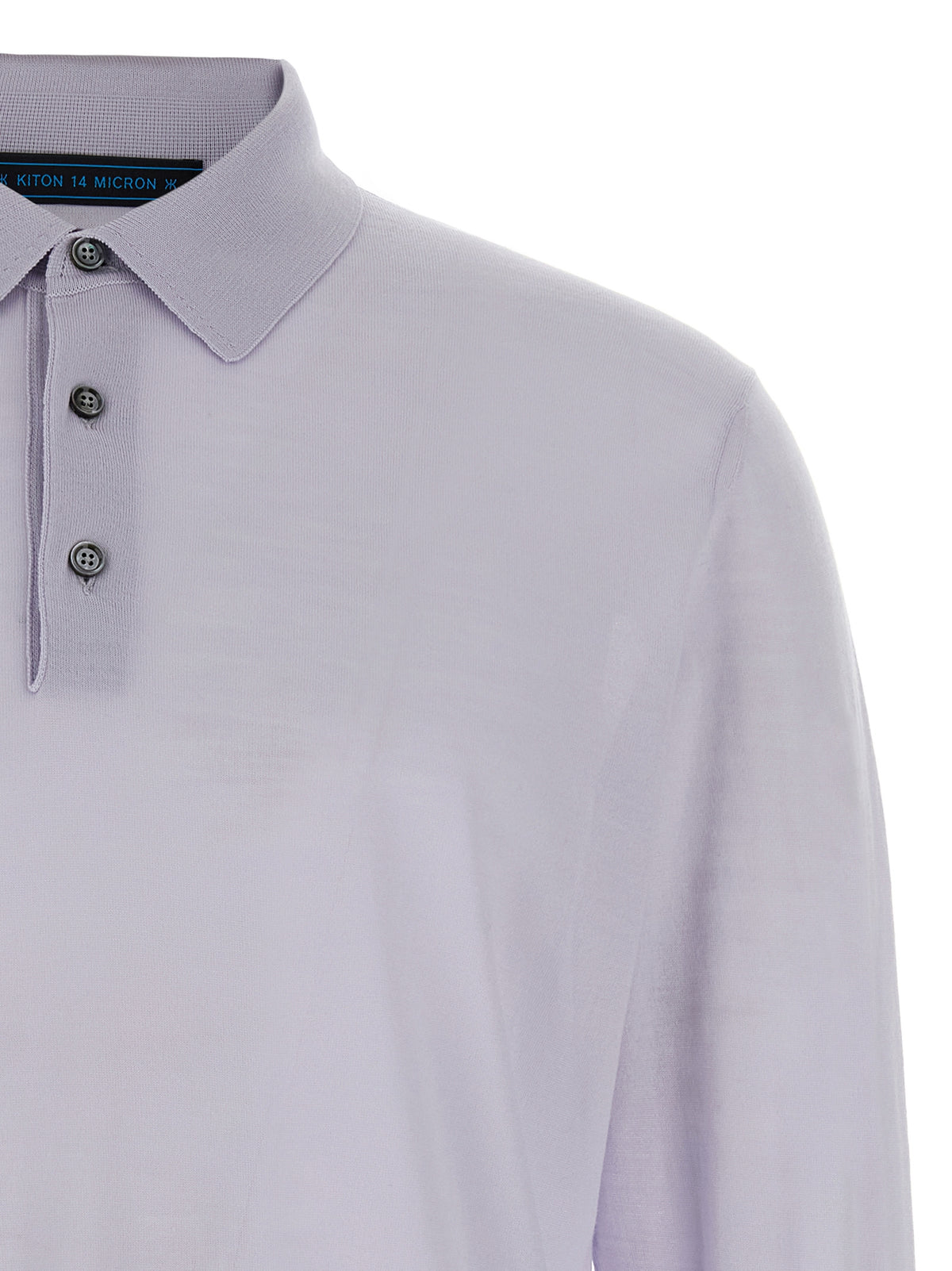 Kiton Blue Wool Polo Shirt