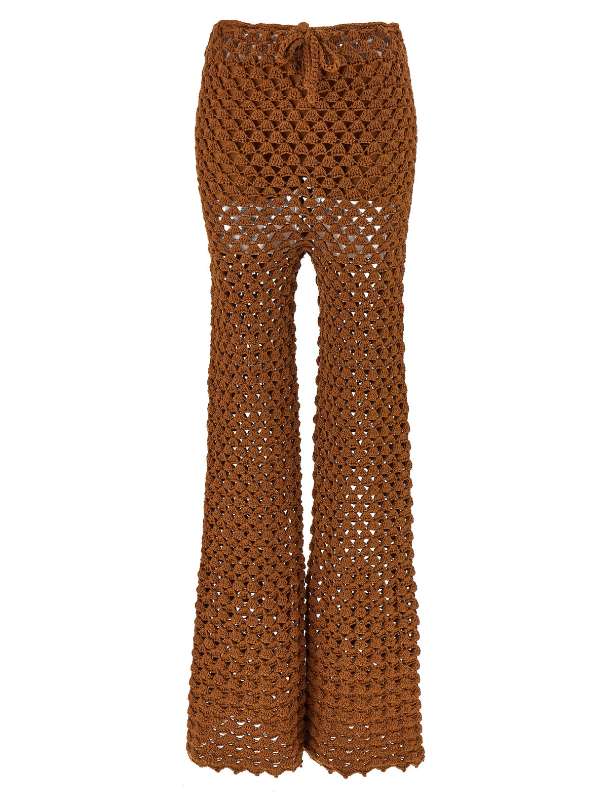 Ermanno Scervino Brown Cotton Flared Pants for Women