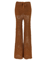 Ermanno Scervino Brown Cotton Flared Pants for Women