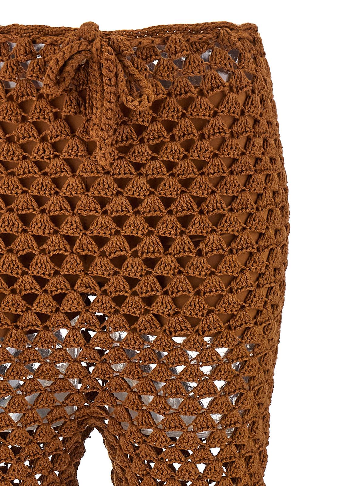 Ermanno Scervino Brown Cotton Flared Pants for Women