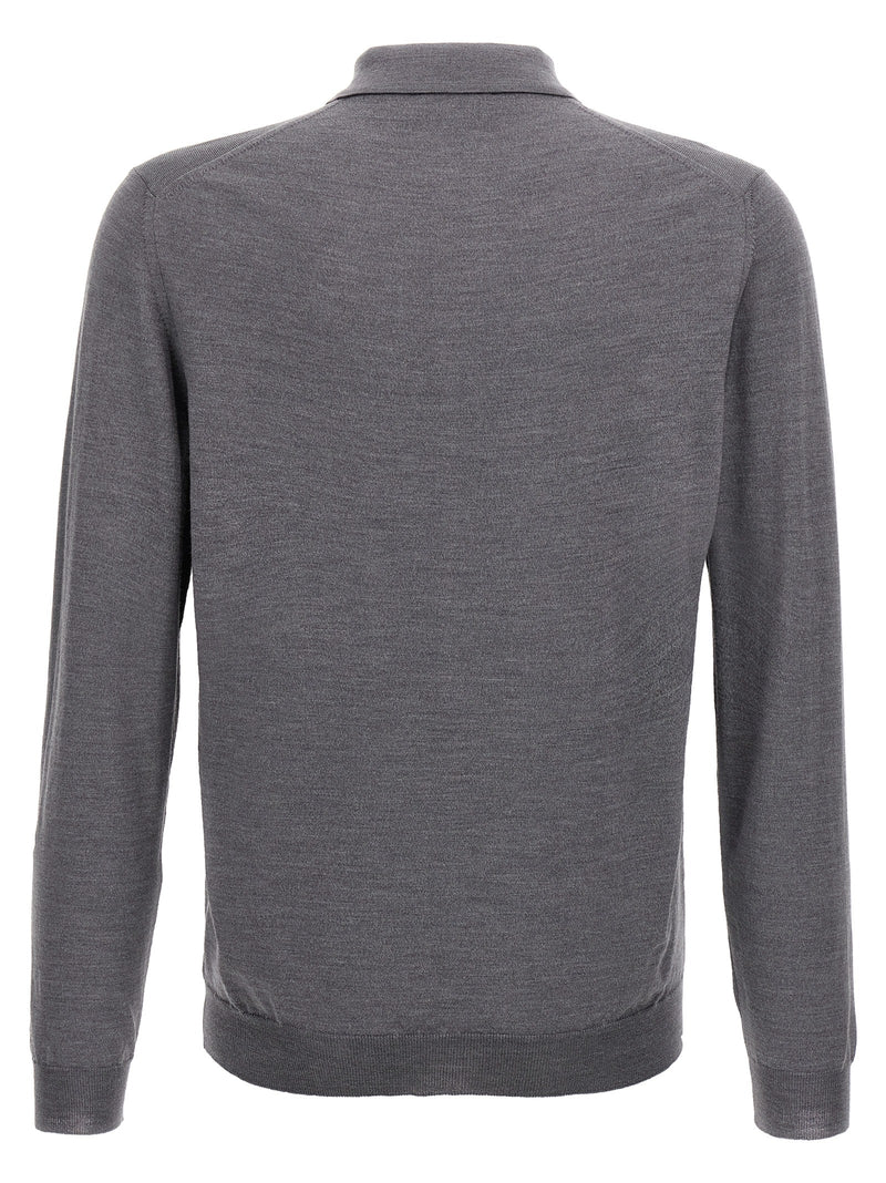 ZANONE Gray Virgin Wool Polo Shirt